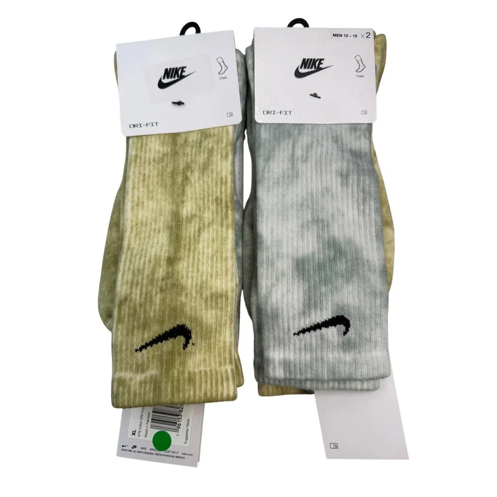Nike Everyday Plus Cushioned Tie-Dye Crew Socks 4 Pairs Size XL 12-15 DM3407-912